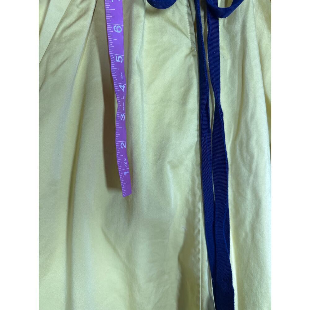 Roksanda Mini Dress Short Sleeve Mock Neck Relaxed Fit Yellow Black Bow Back M - Picture 4 of 10